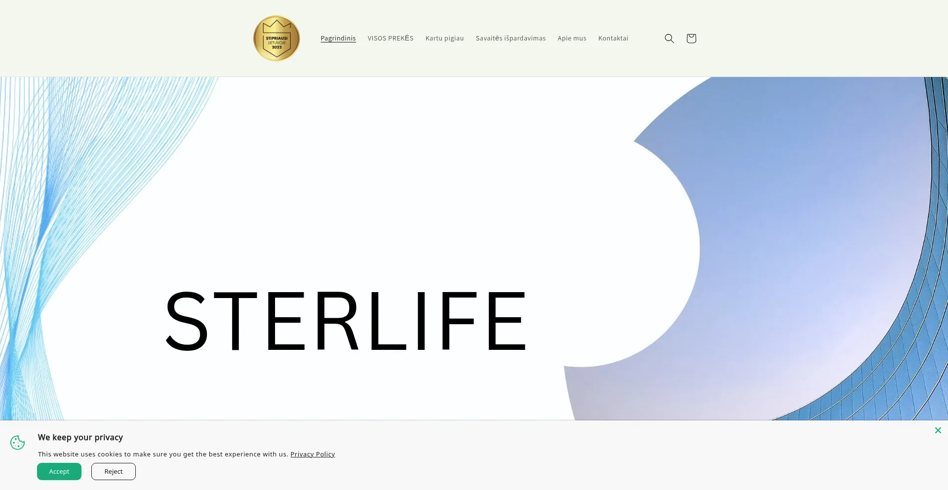 Website screenshot of Sterlife.com