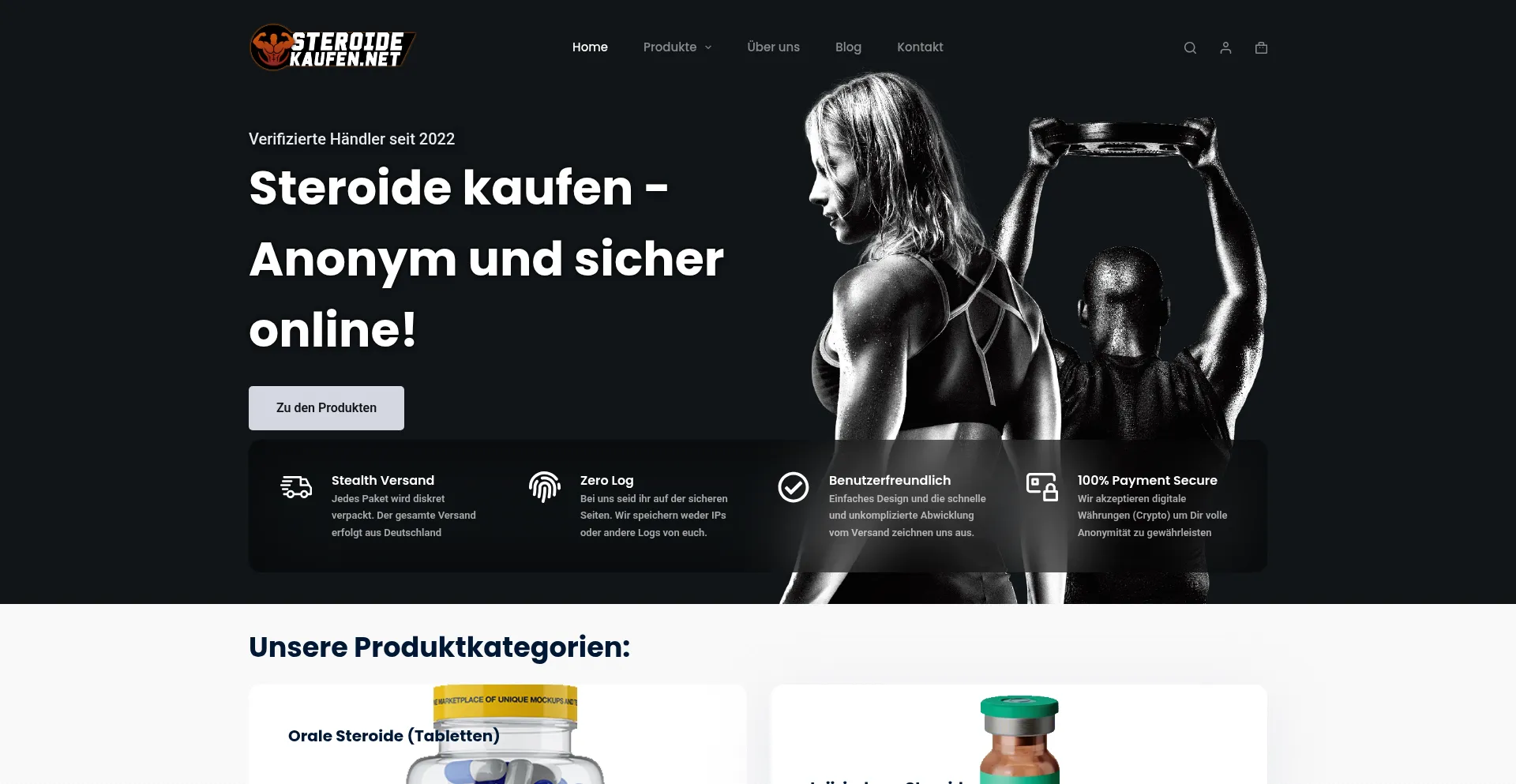 Website screenshot of Steroidekaufen.net