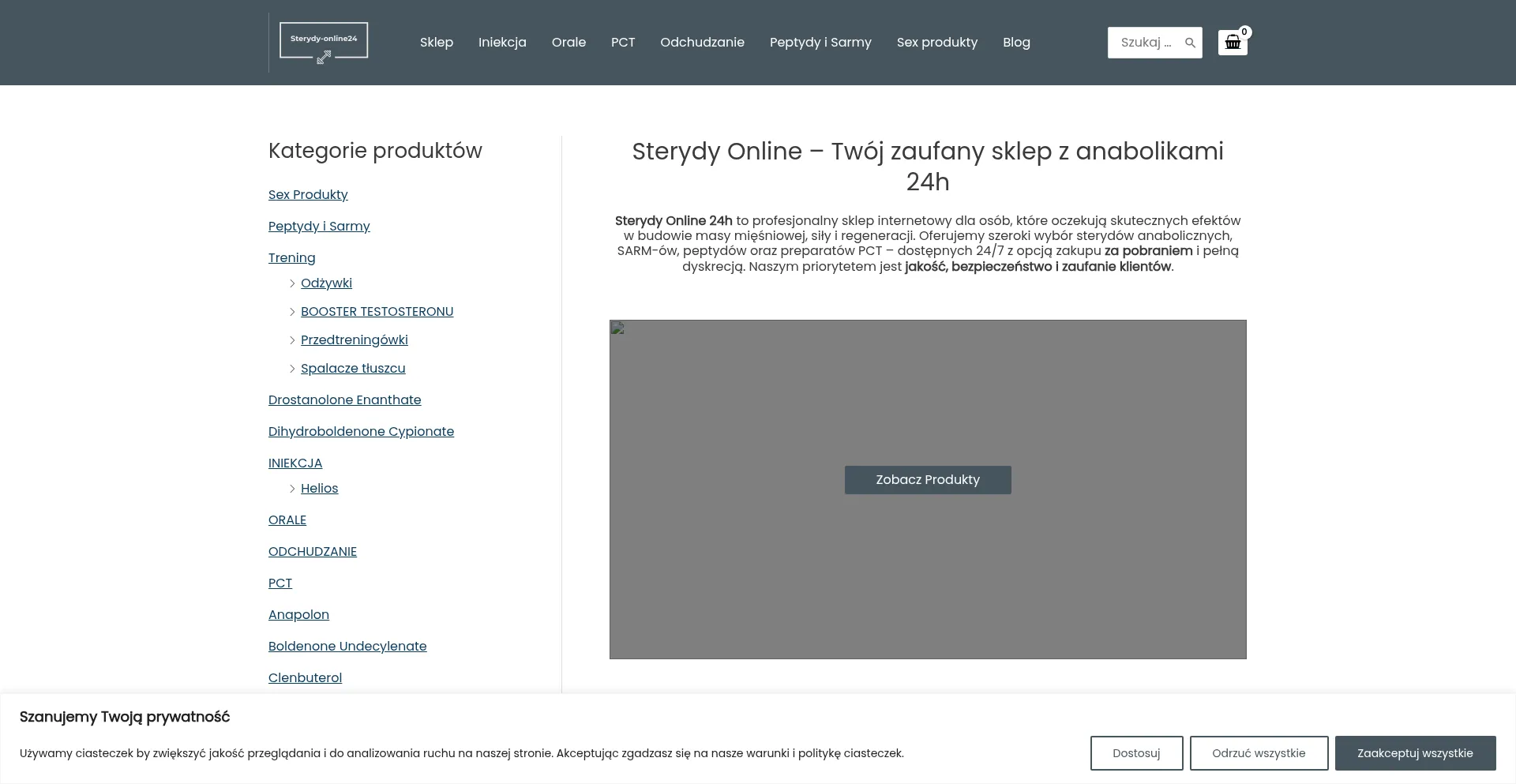 Website screenshot of Sterydyonline24h.org