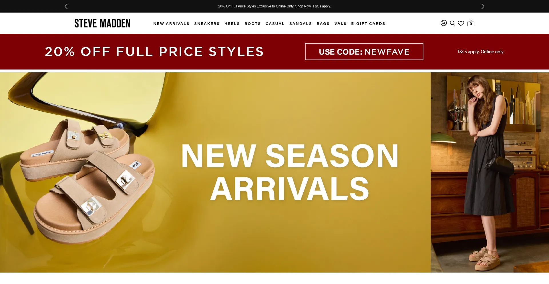 Website screenshot of Stevemadden.com.au