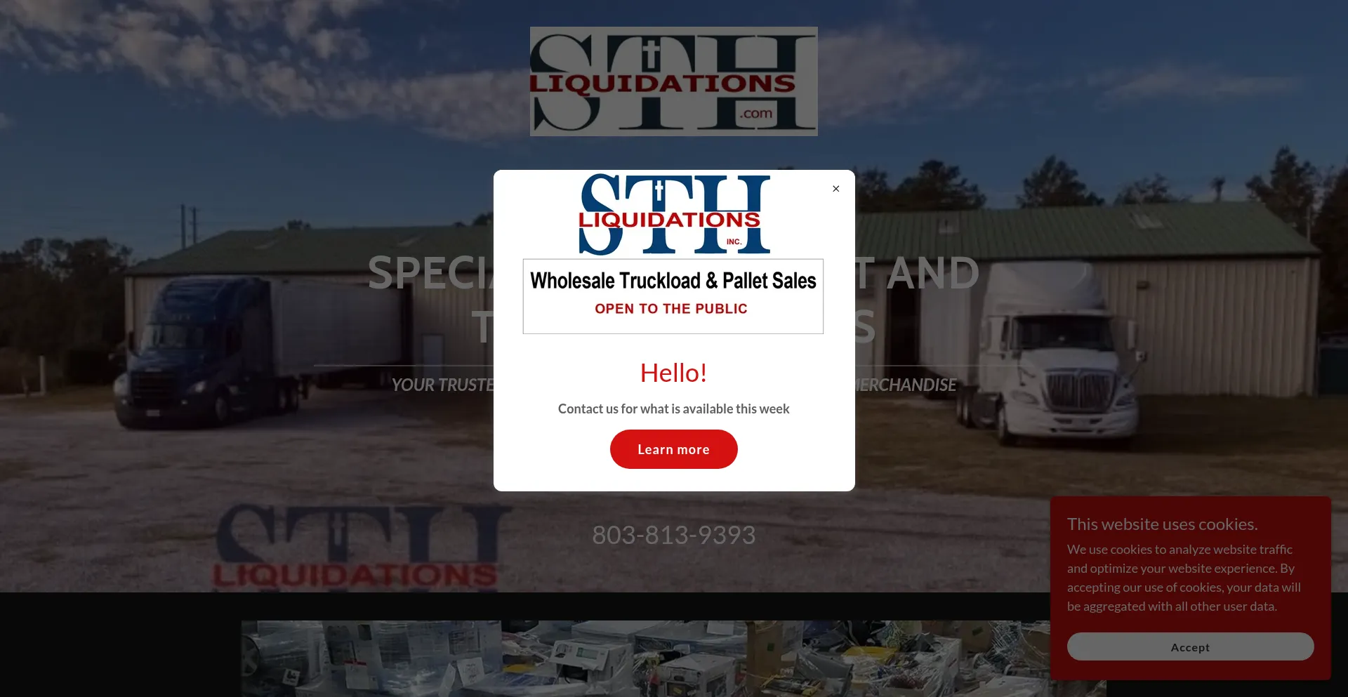 Website screenshot of Sthliquidations.com