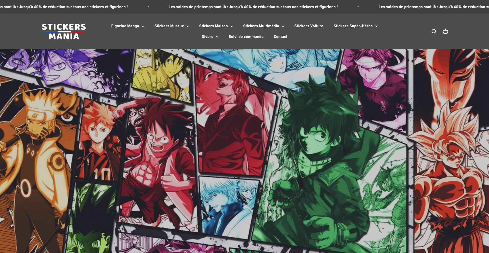 Website screenshot of Stickers-mania.com