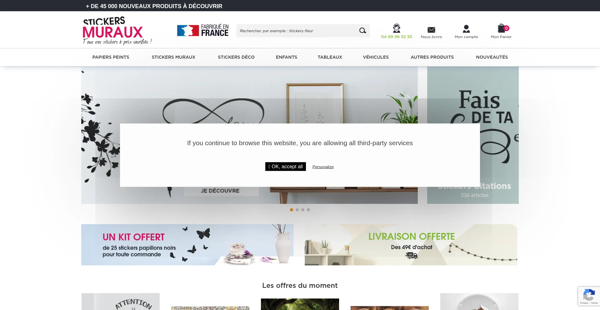 Website screenshot of Stickers-muraux.fr