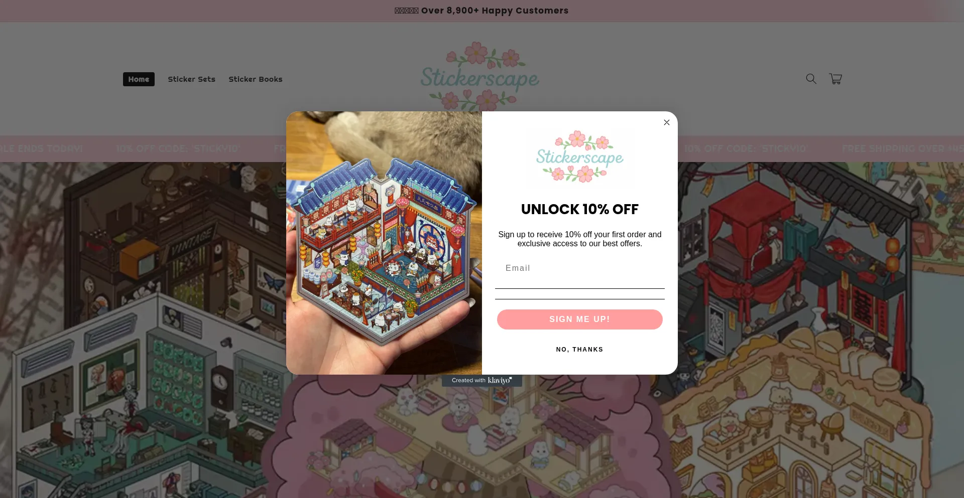 Website screenshot of Stickerscape.co
