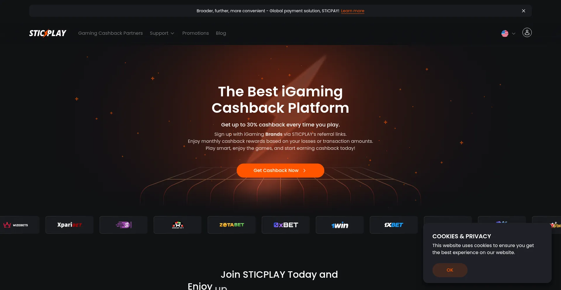 Website screenshot of Sticplay.com