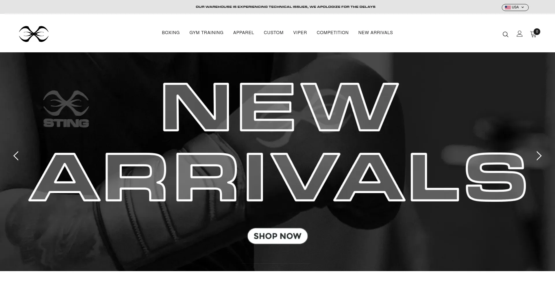 Website screenshot of Stingsports.com