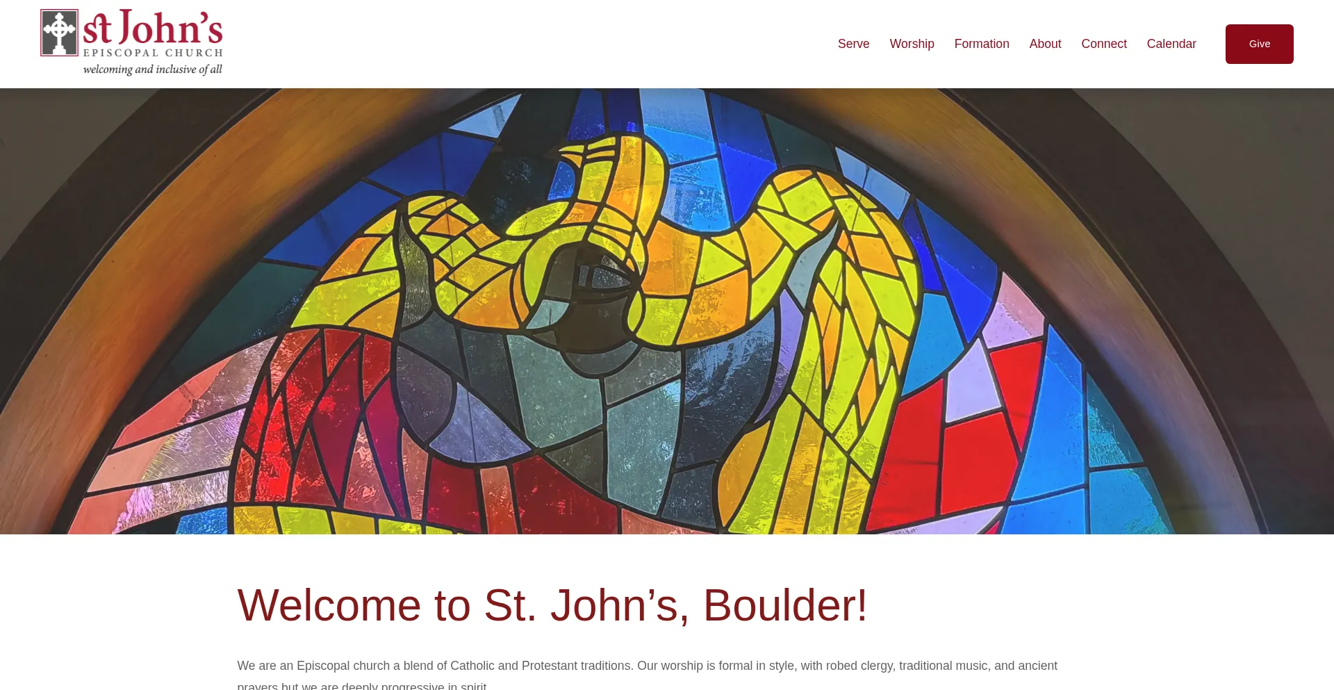 Website screenshot of Stjohnsboulder.org