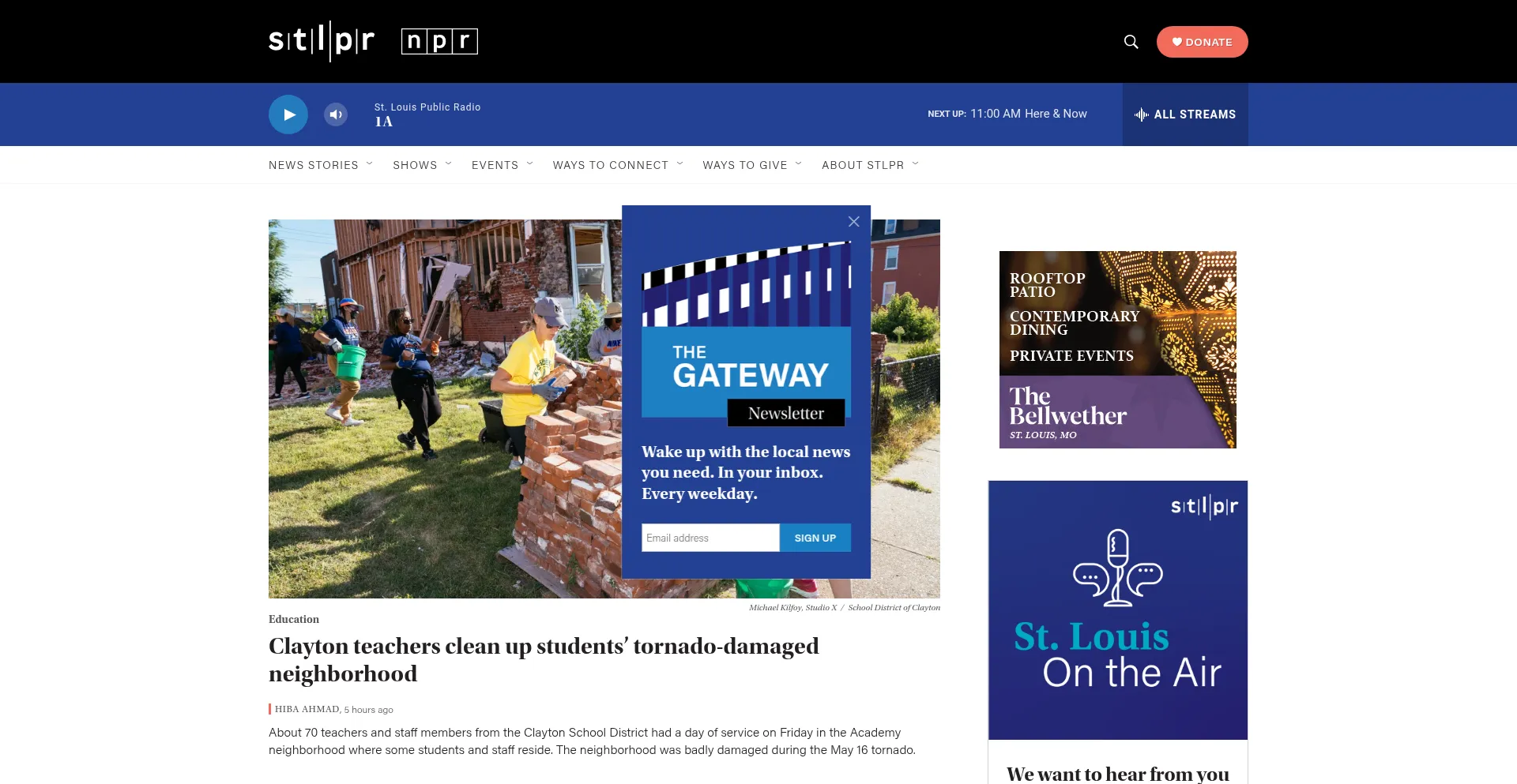 Website screenshot of Stlpr.org