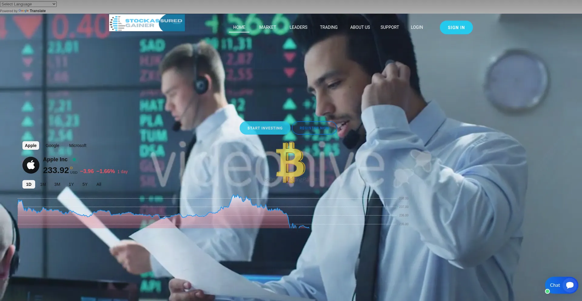 Website screenshot of Stockassured-gainer.com