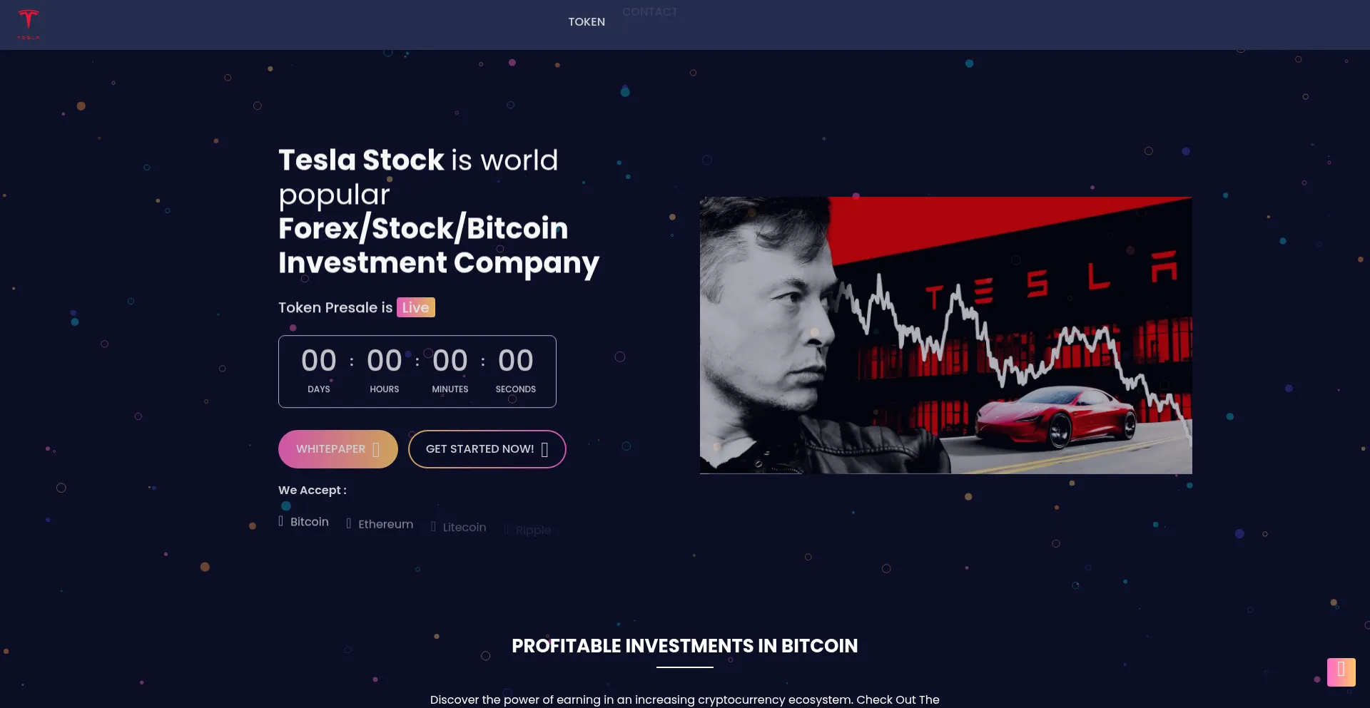 Website screenshot of Stockbric.live