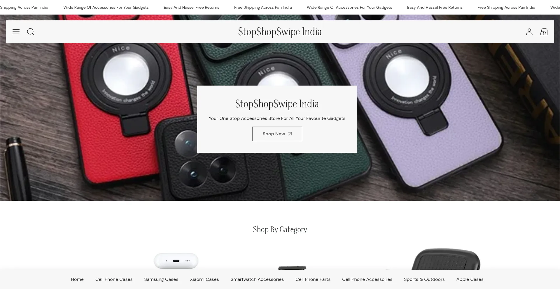 Website screenshot of Stopshopswipe.com