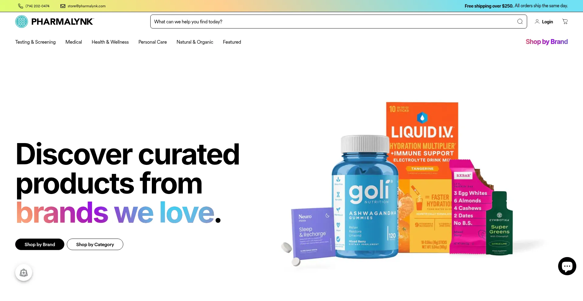 Website screenshot of Store.pharmalynk.com