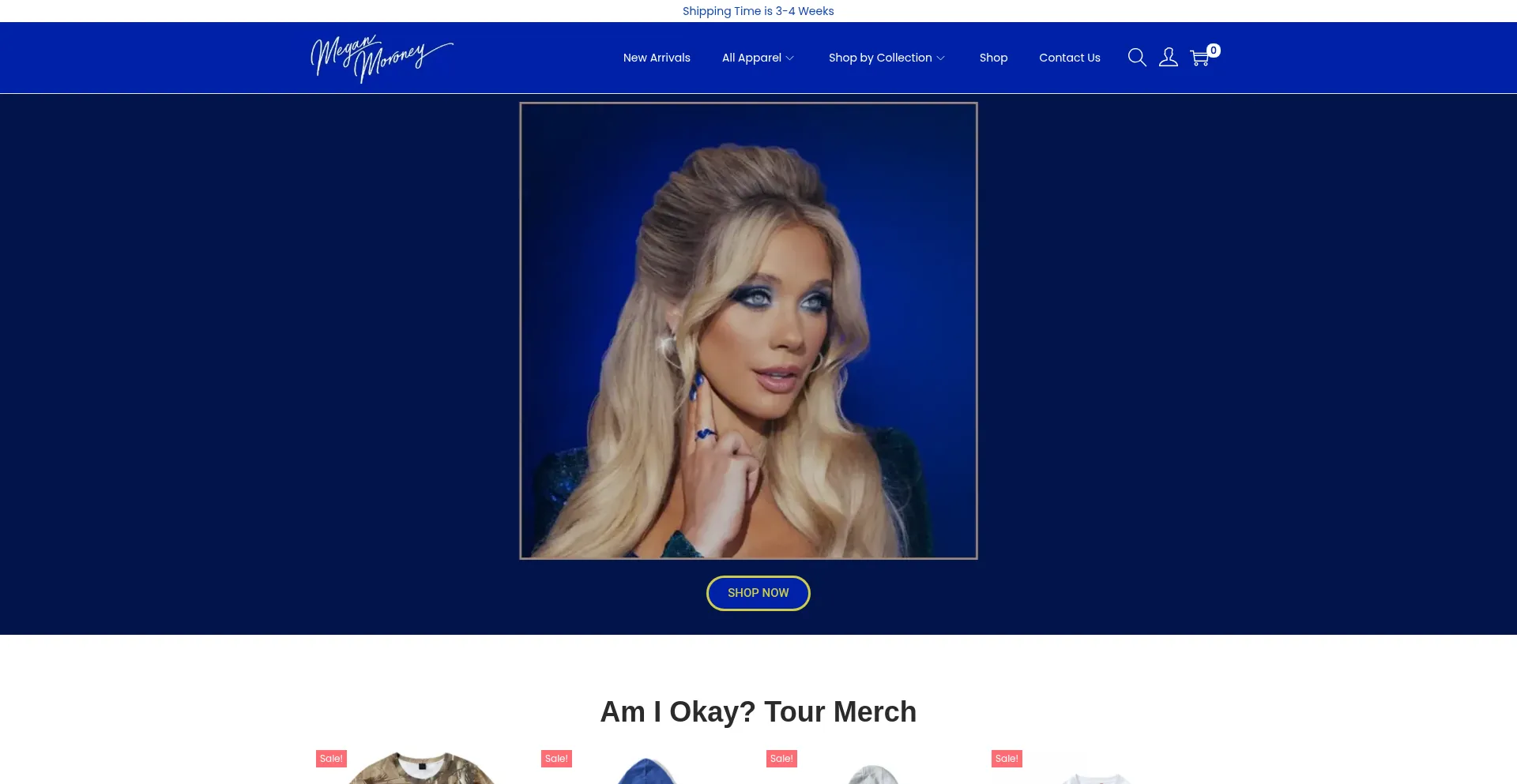 Website screenshot of Storemeganmorroney.com