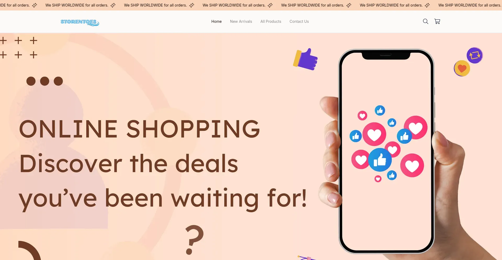 Website screenshot of Storentoes.com