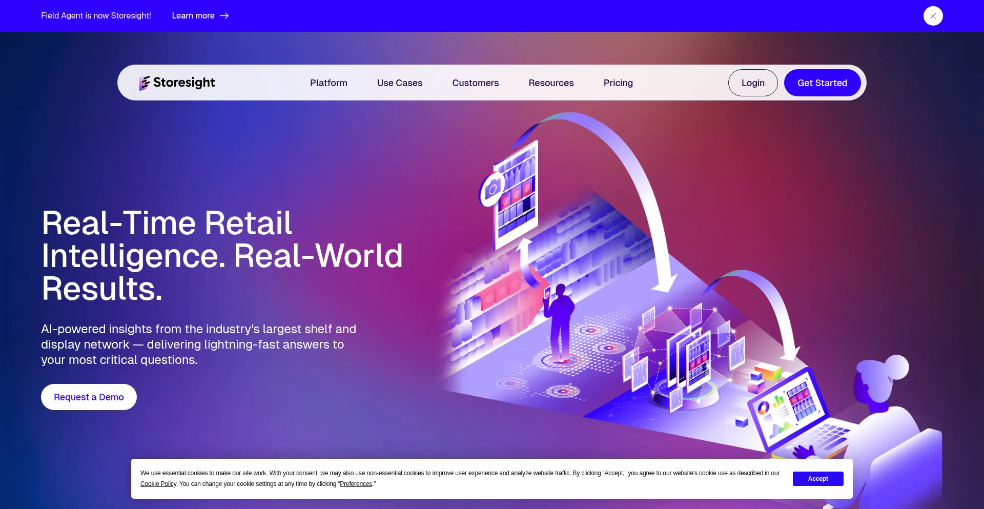 Website screenshot of Storesight.com