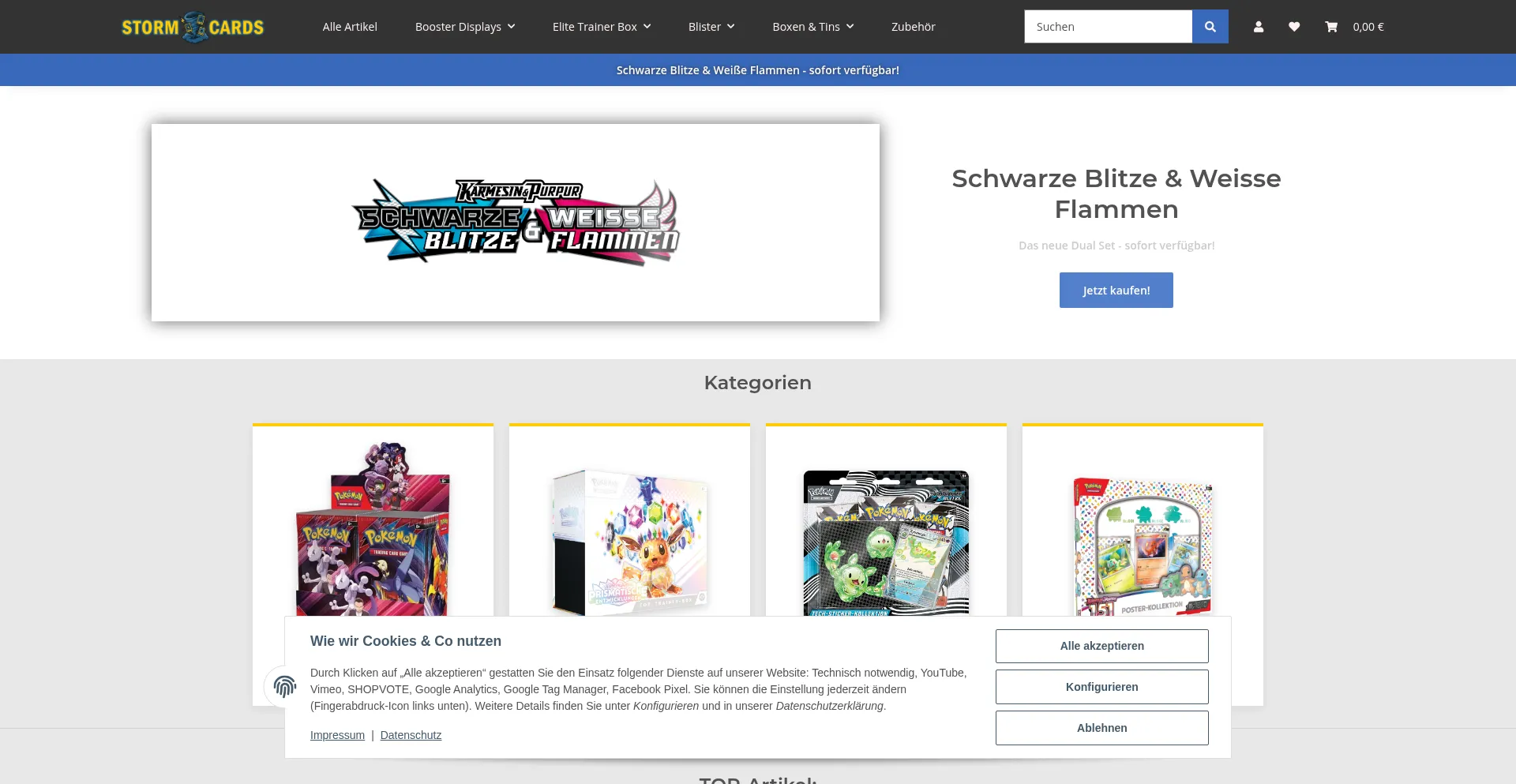 Website screenshot of Stormcards.de