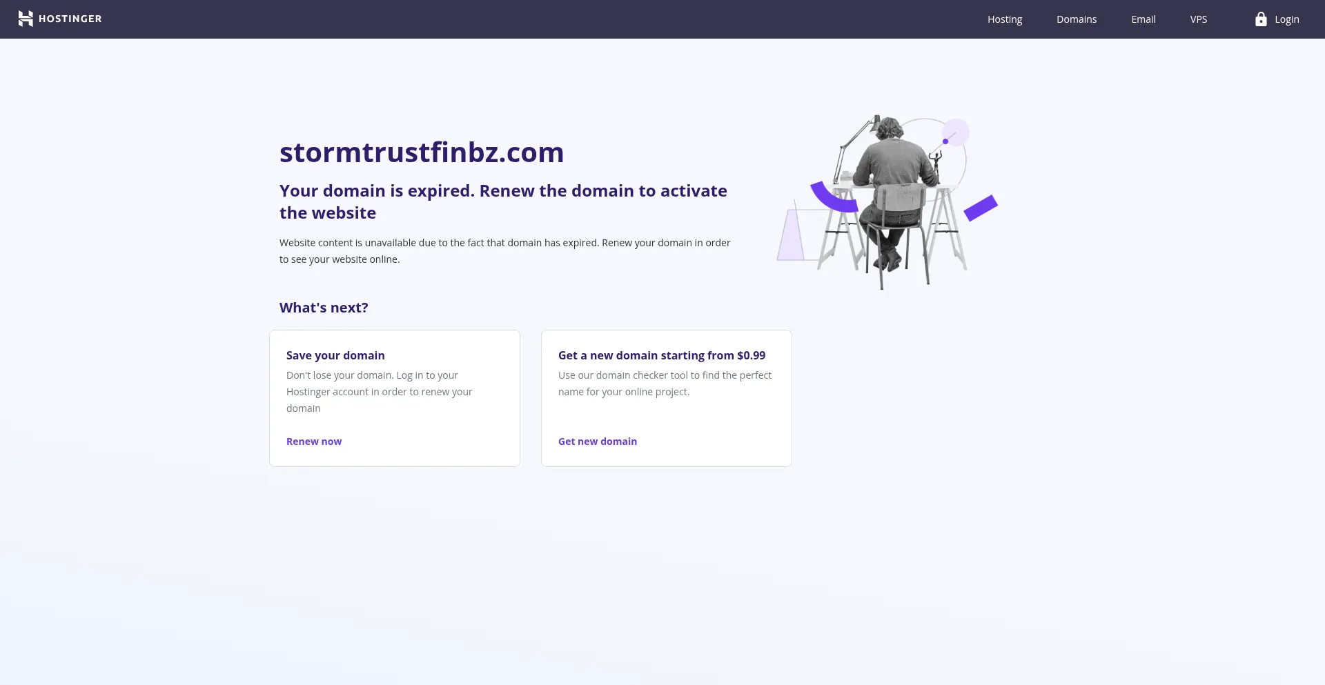 Website screenshot of Stormtrustfinbz.com