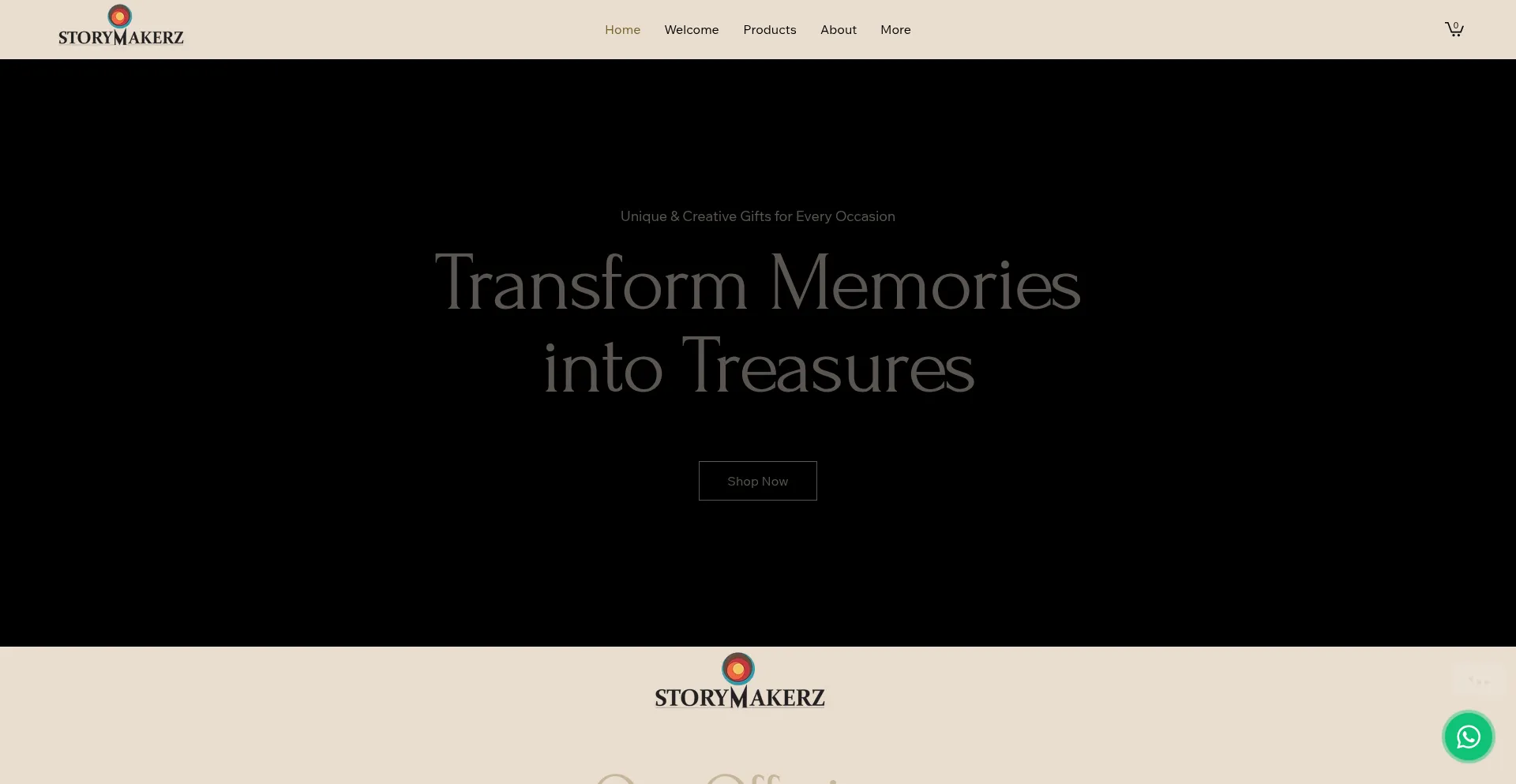 Website screenshot of Storymakerz.co.za