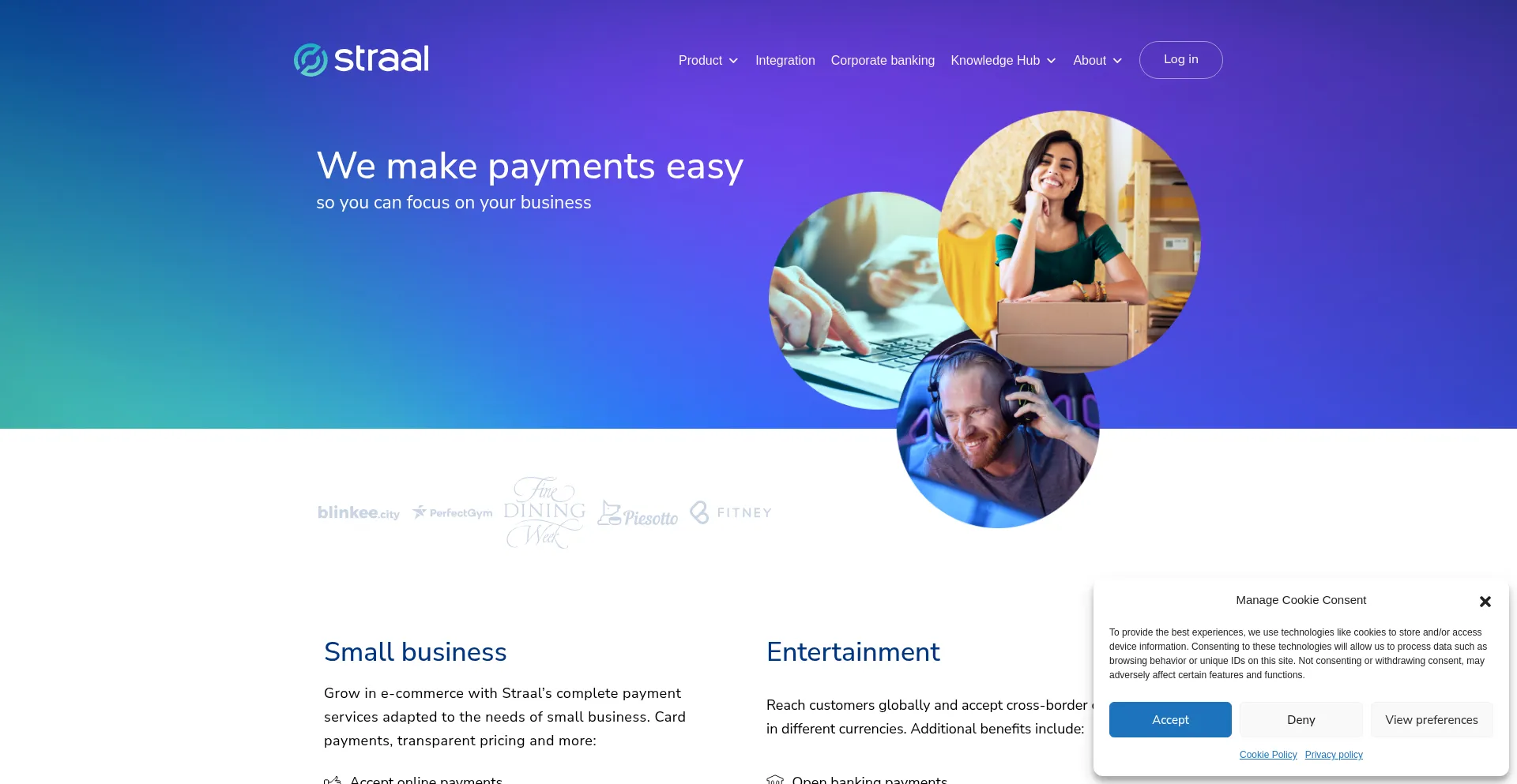 Website screenshot of Straal.com