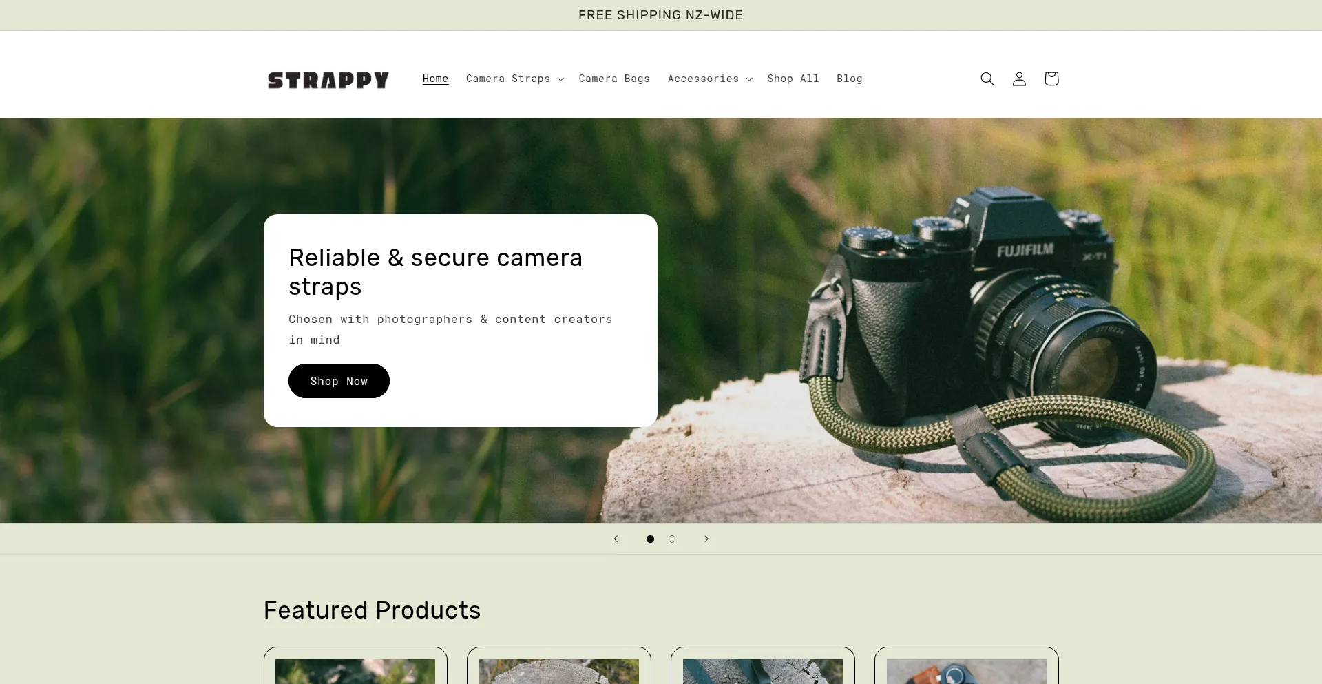 Website screenshot of Strappy.co.nz