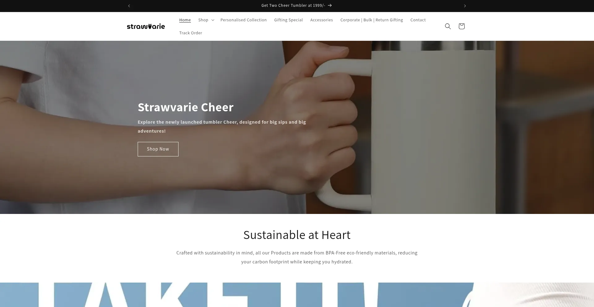 Website screenshot of Strawvarie.in