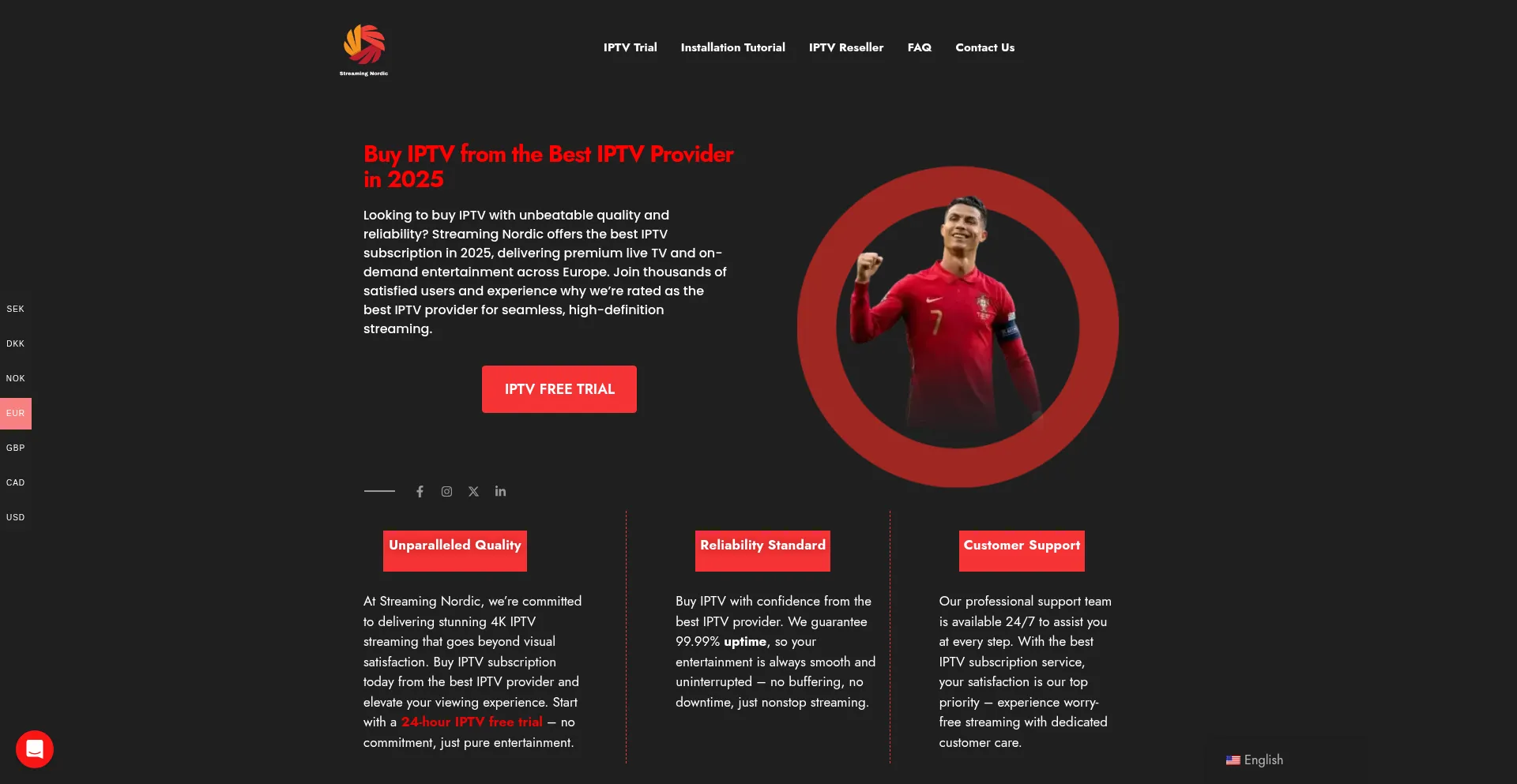 Website screenshot of Streamingnordic.com