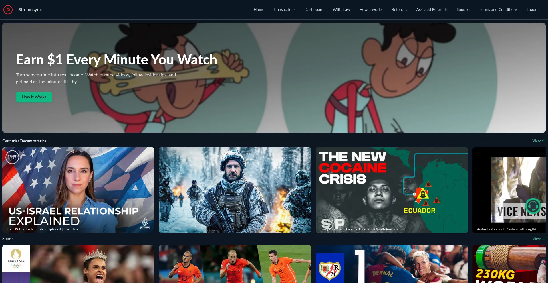 Website screenshot of Streamsync.upstreamsl.org