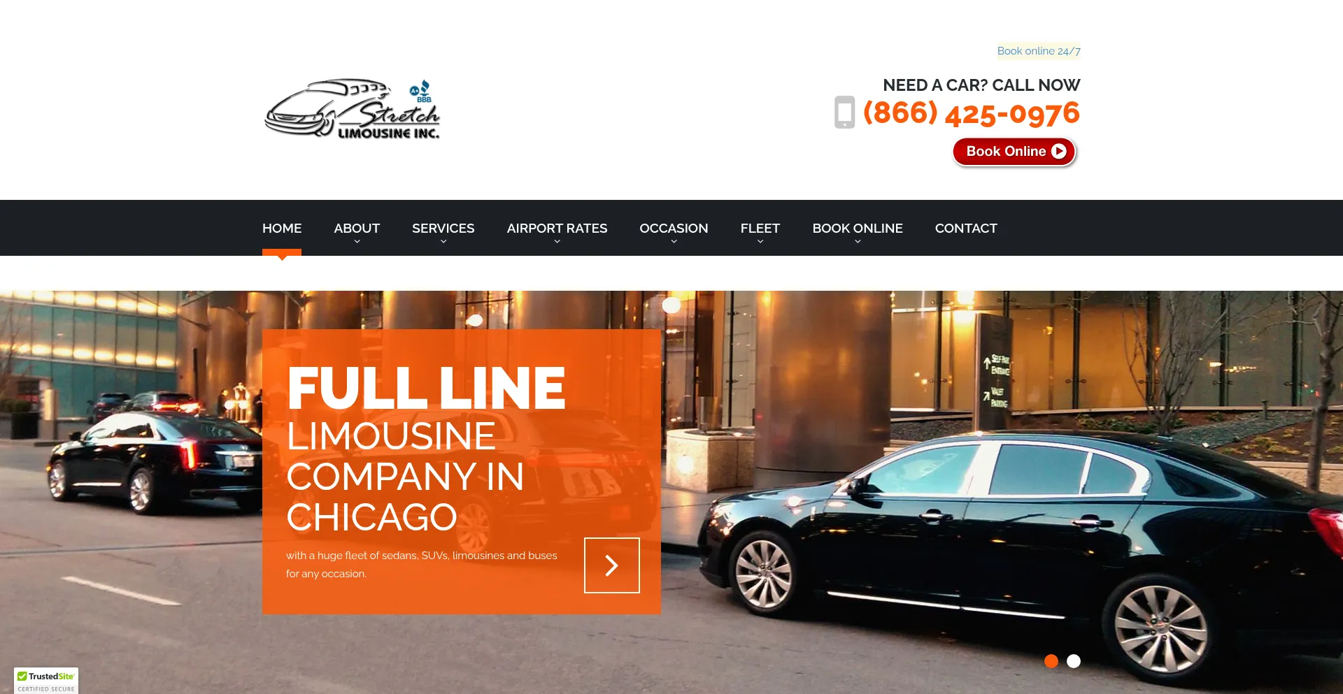 Website screenshot of Stretchlimochicago.com