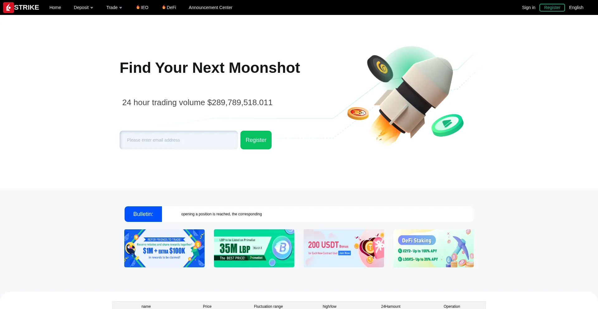 Website screenshot of Strike-vip.xyz