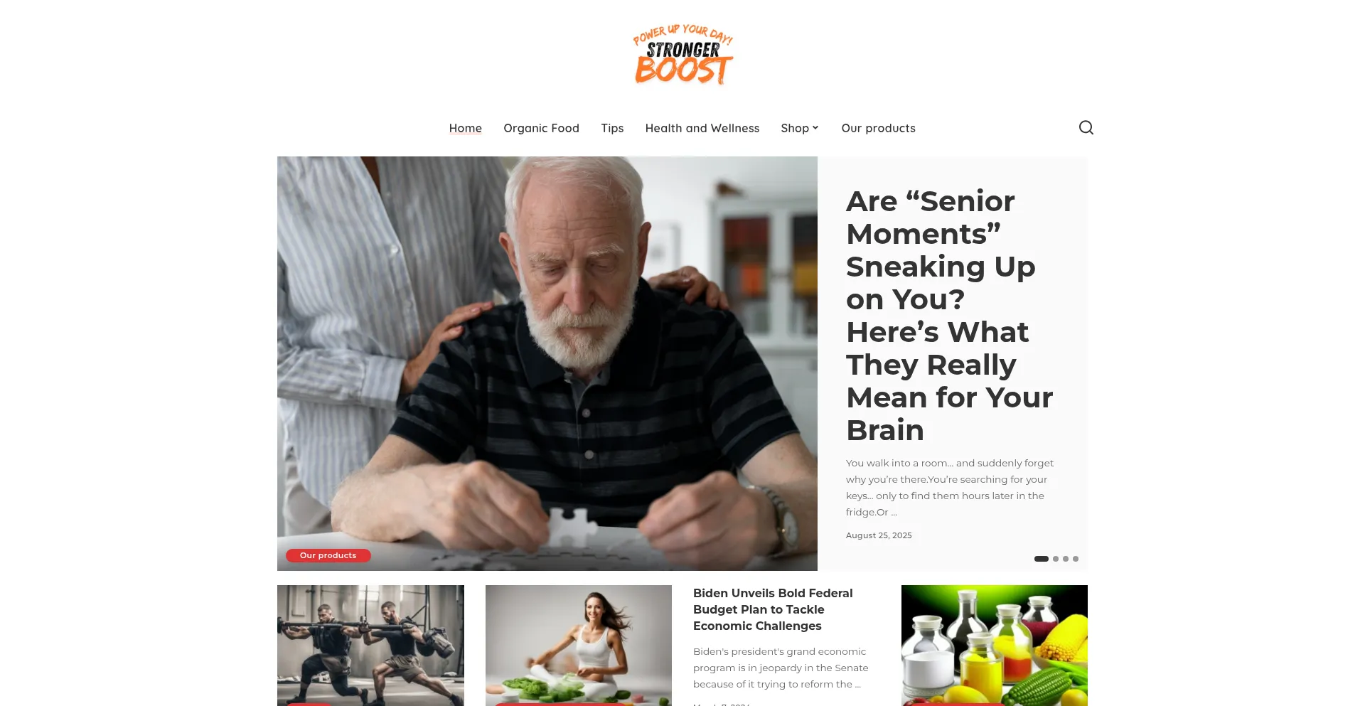 Website screenshot of Strongerboost.com