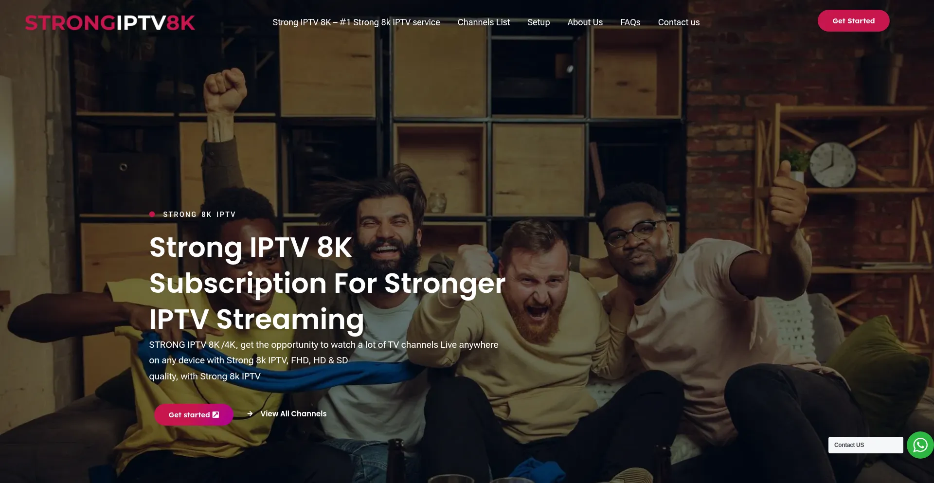 Website screenshot of Strongiptv8k.com