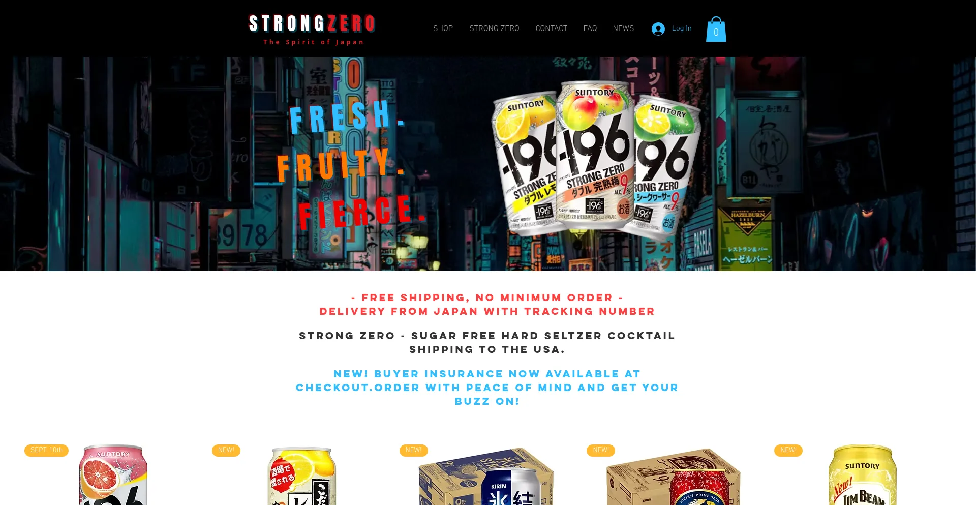 Website screenshot of Strongzero.ch