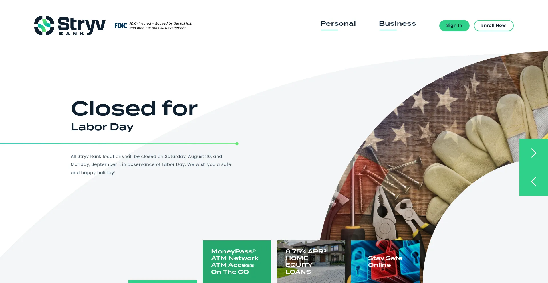 Website screenshot of Stryvbank.com