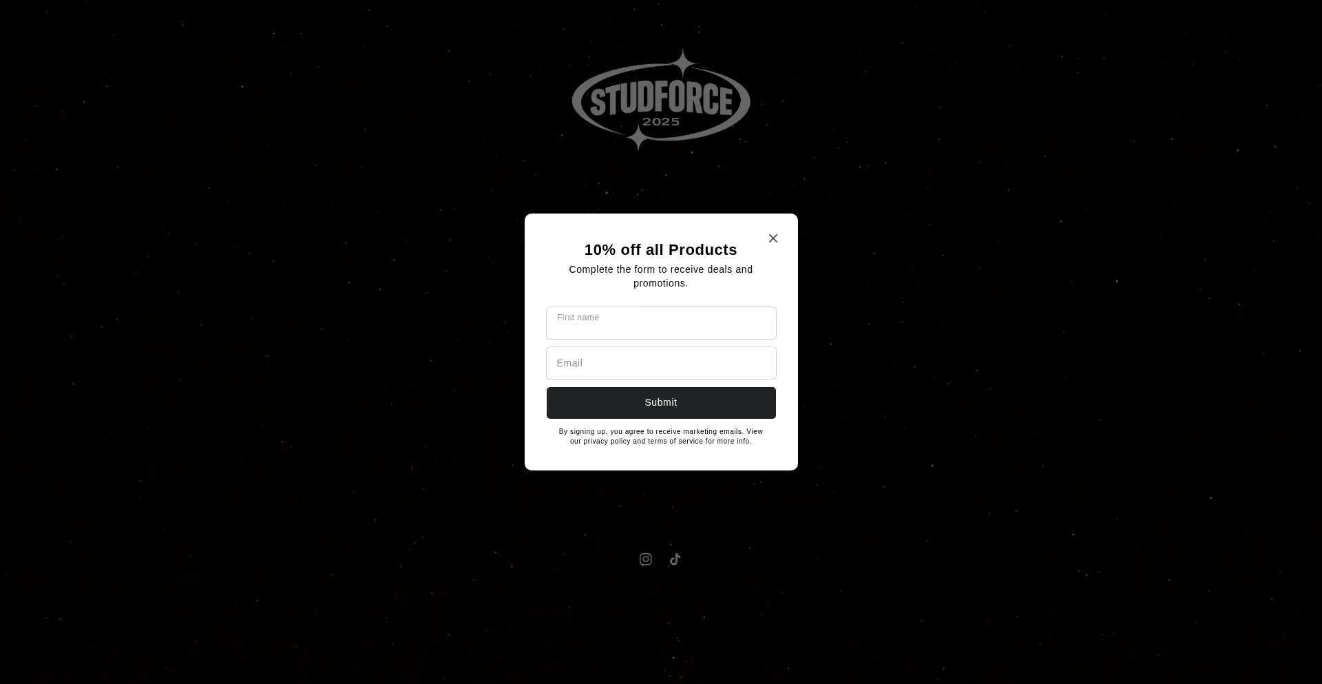 Website screenshot of Studforceus.com