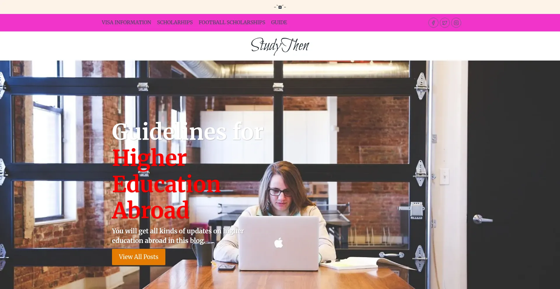 Website screenshot of Studythen.com