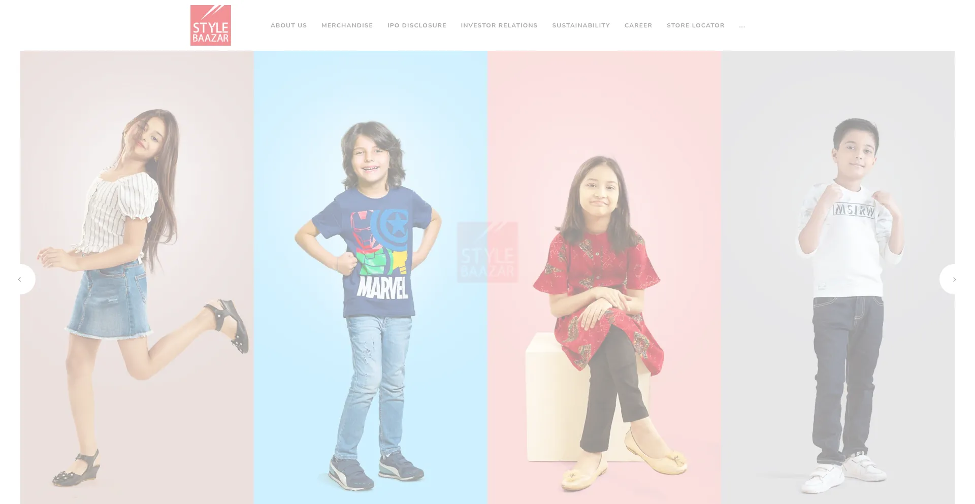 Website screenshot of Stylebaazar.com