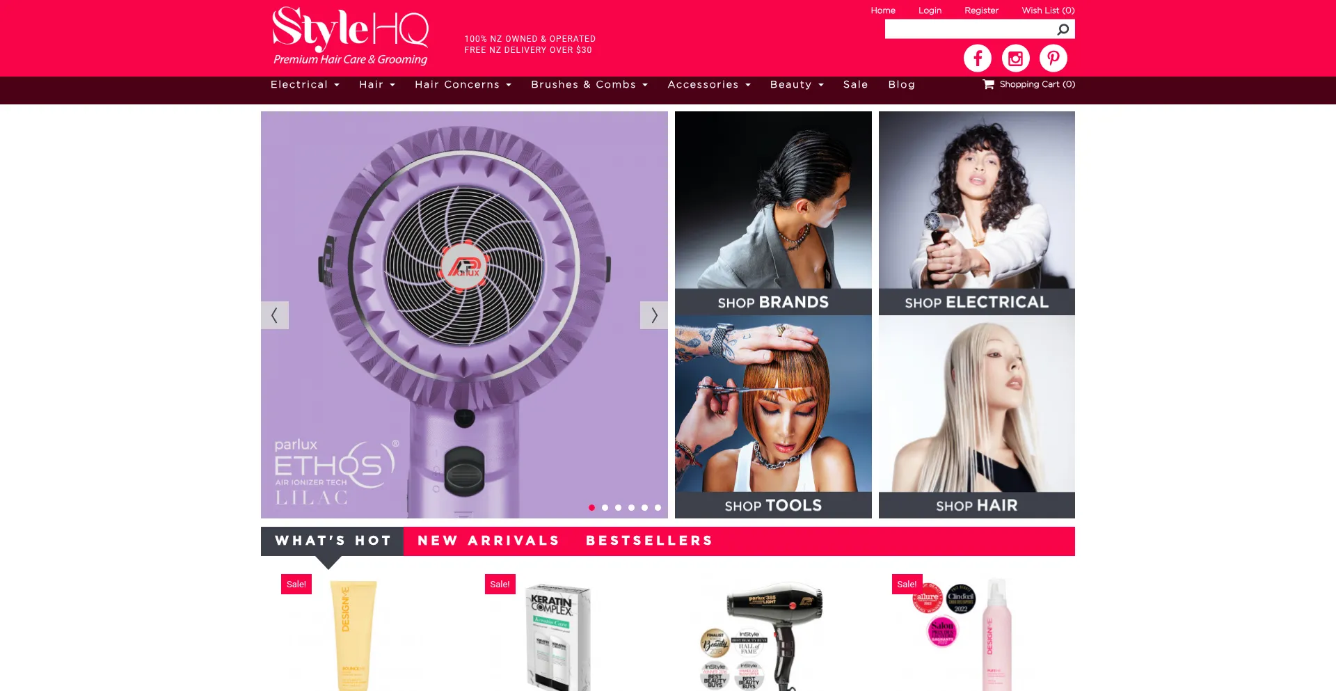 Website screenshot of Stylehq.co.nz