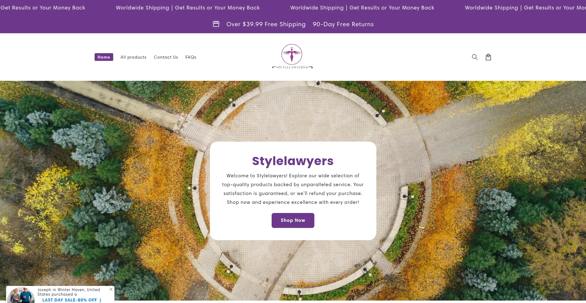 Website screenshot of Stylelawyers.com