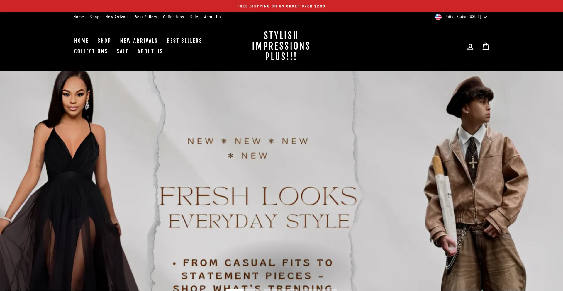 Website screenshot of Stylishimpressions.store
