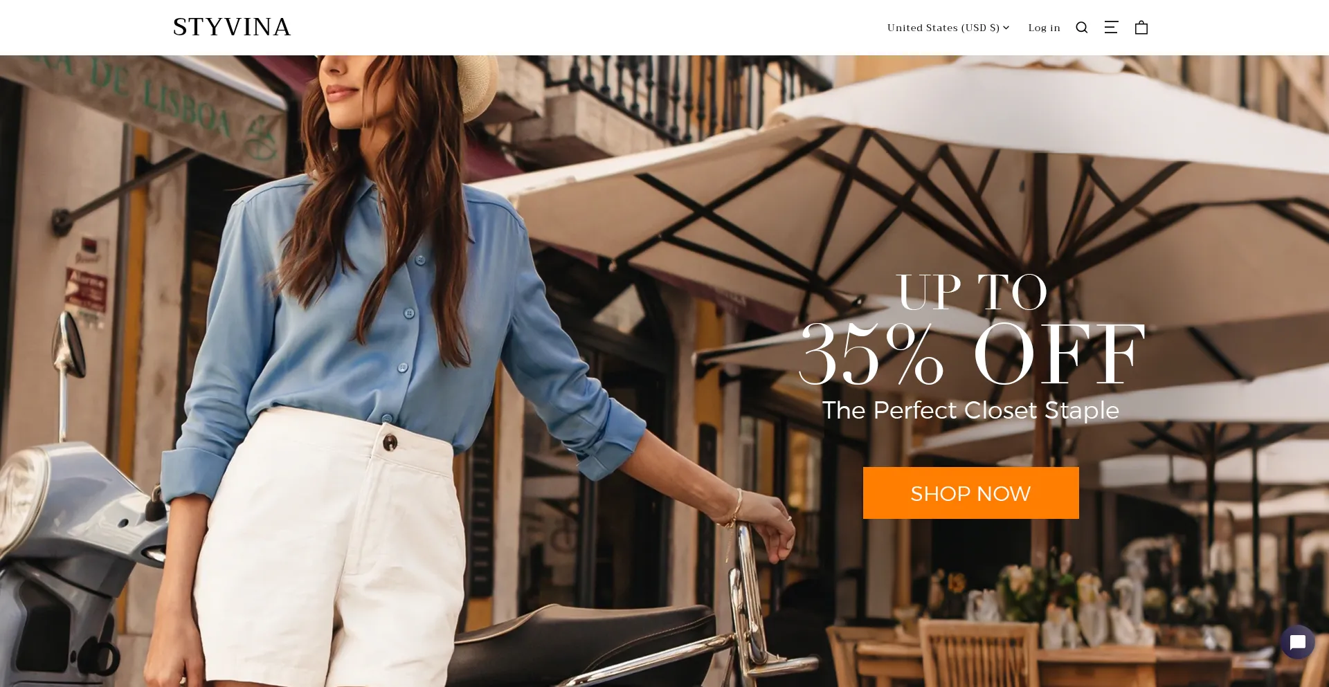 Website screenshot of Styvina.com