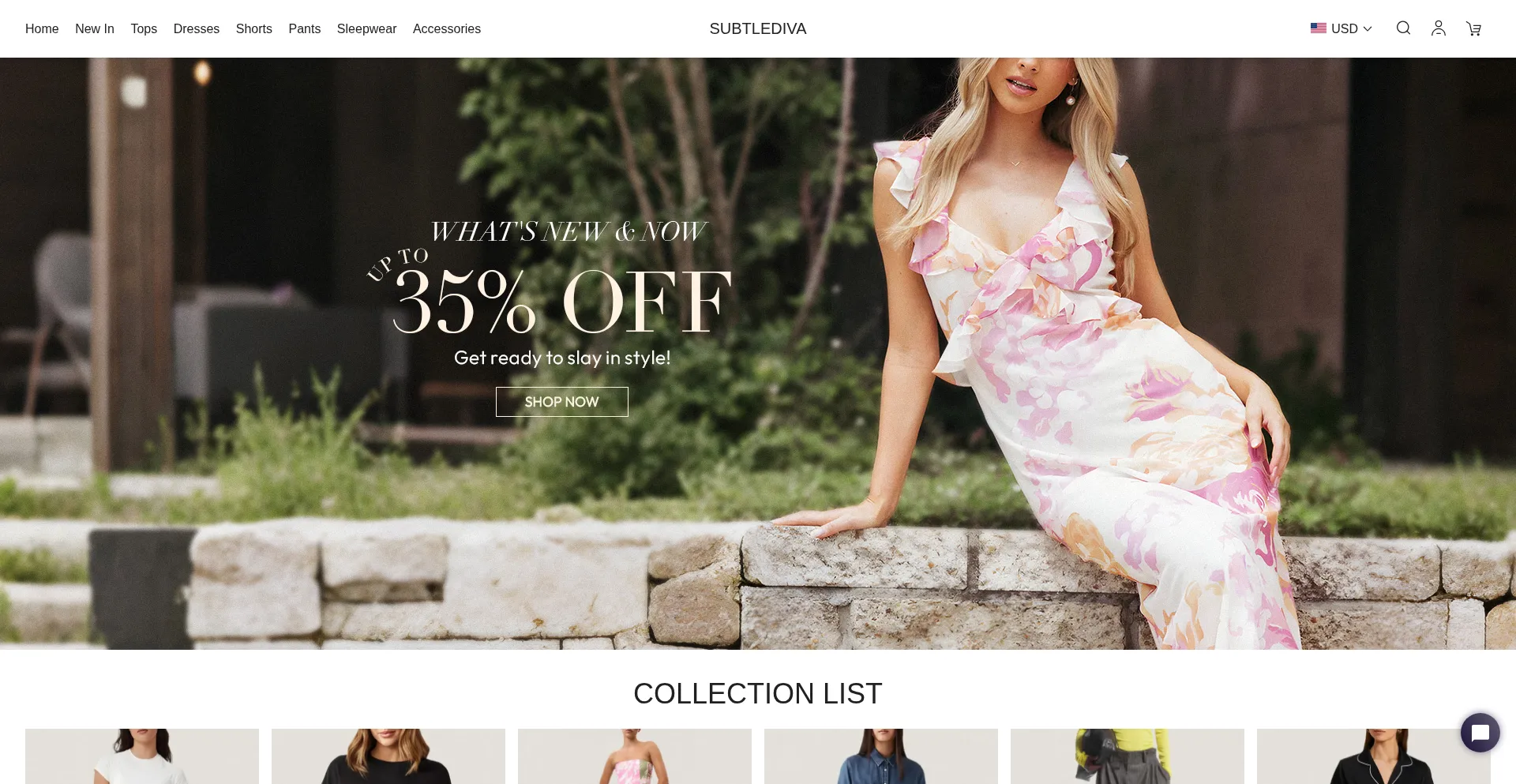 Website screenshot of Subtlediva.com