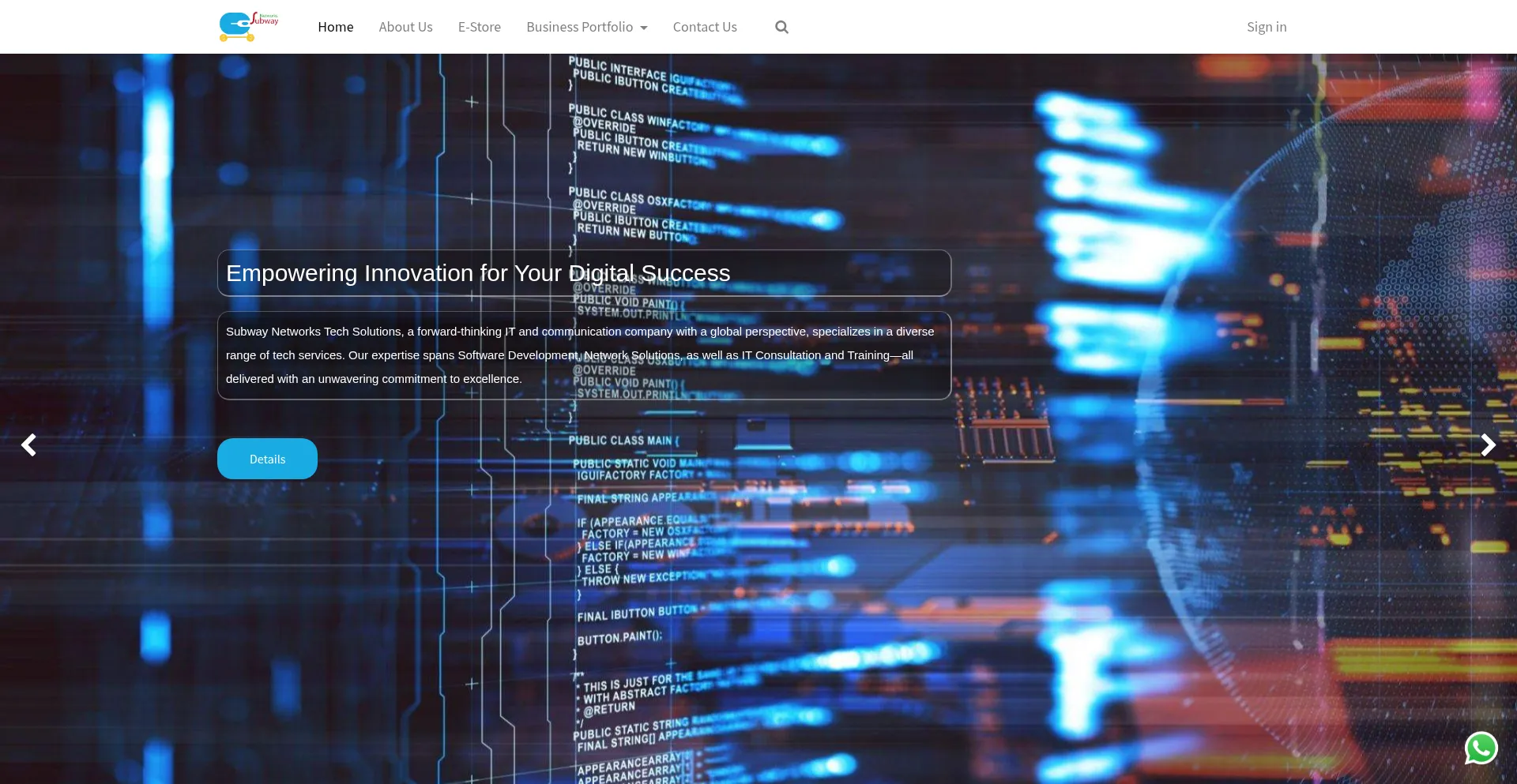 Website screenshot of Subwaynetworks.com