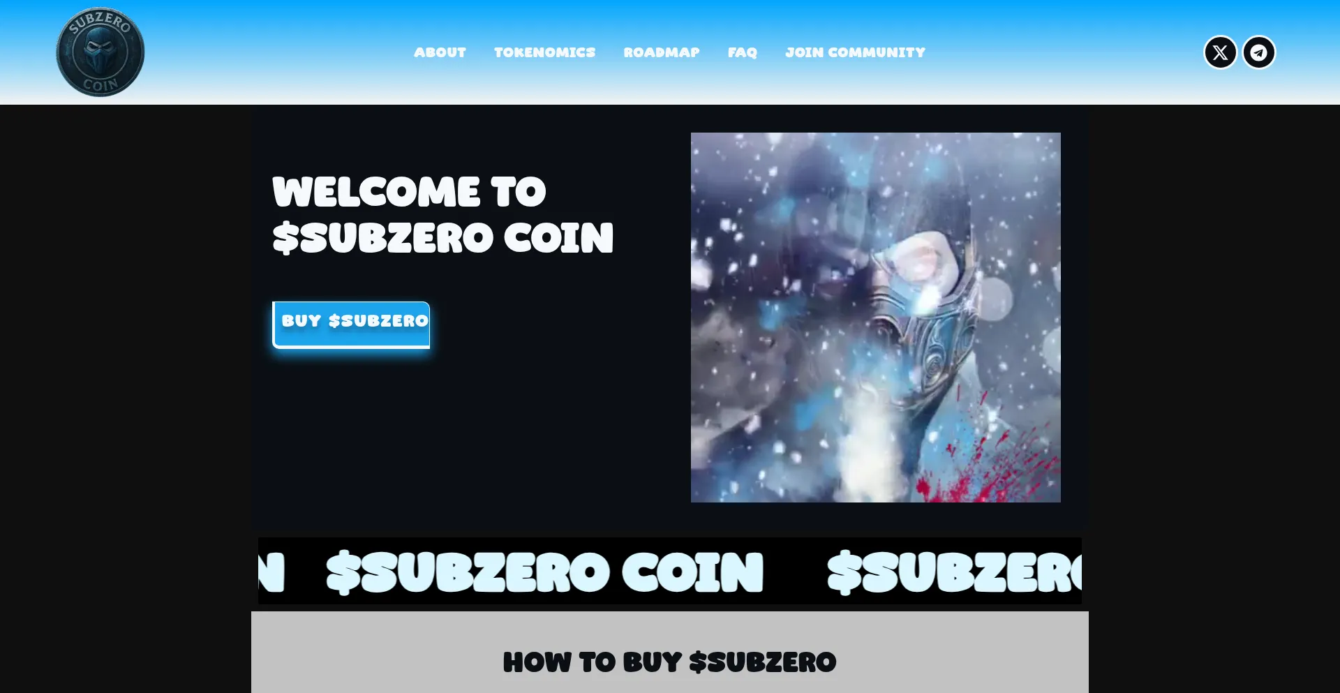 Website screenshot of Subzerocoin.net