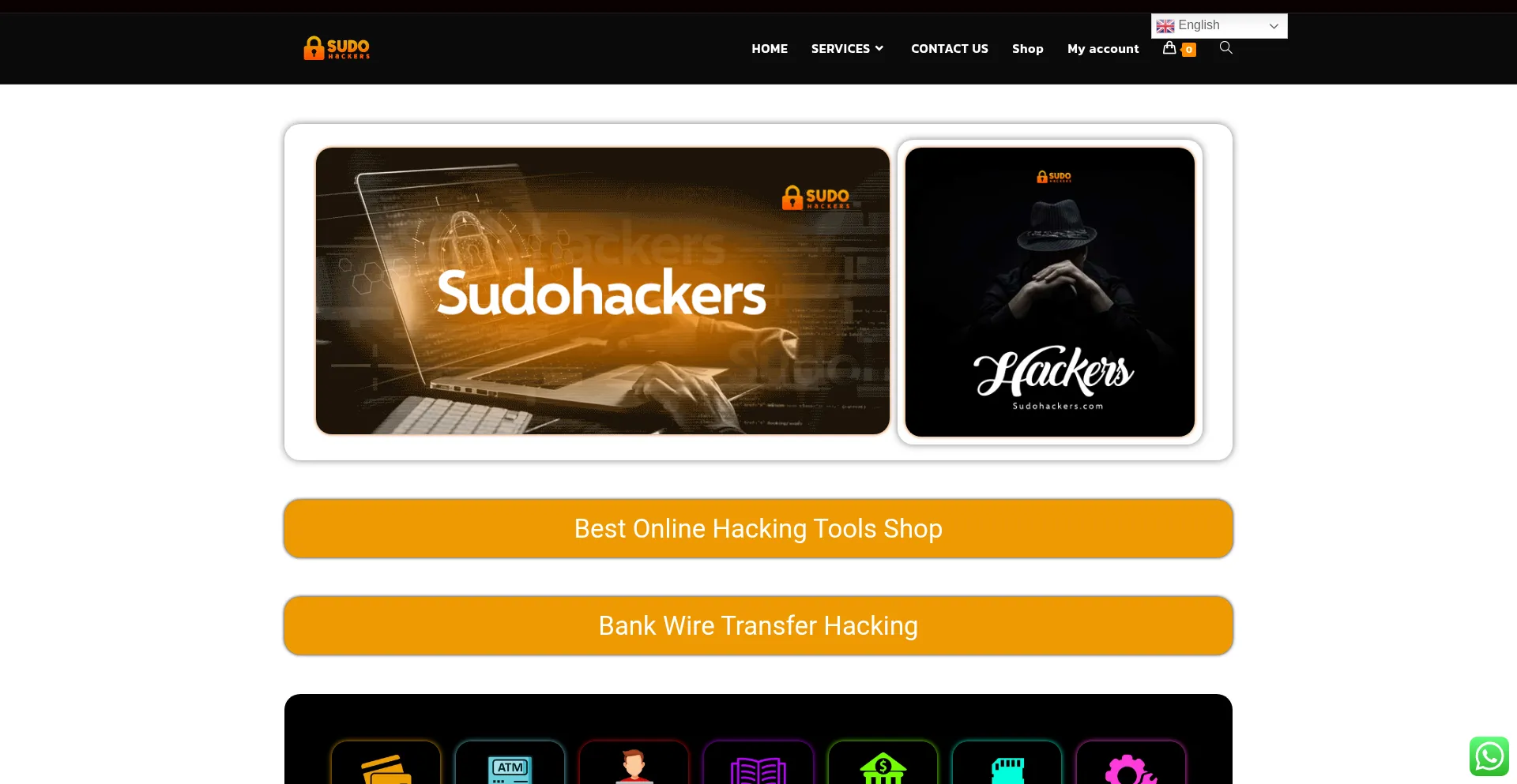 Website screenshot of Sudohackers.com