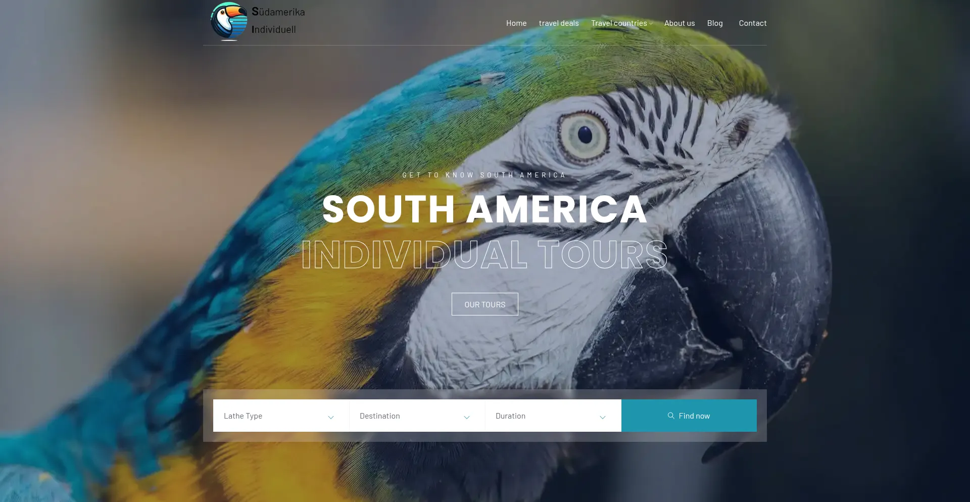 Website screenshot of Suedamerika-individuell.de