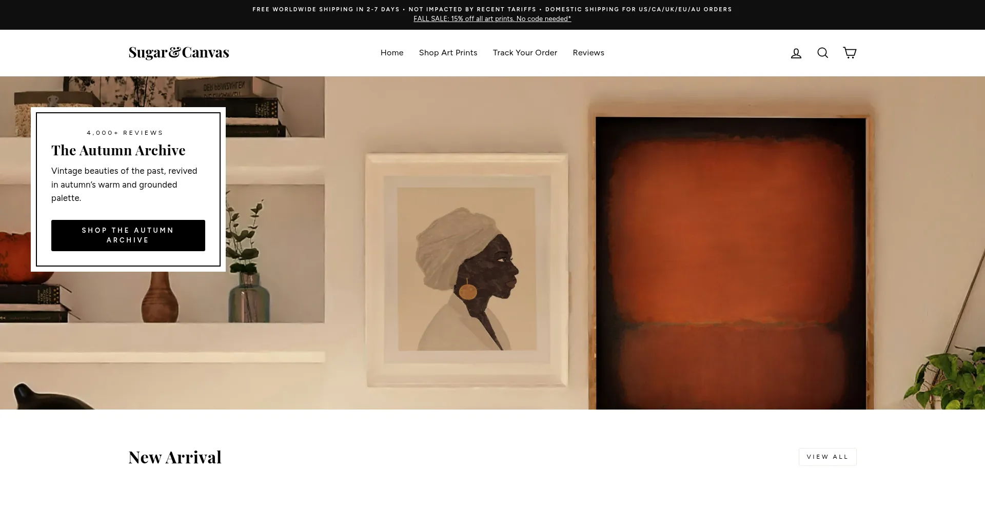 Website screenshot of Sugarandcanvas.com