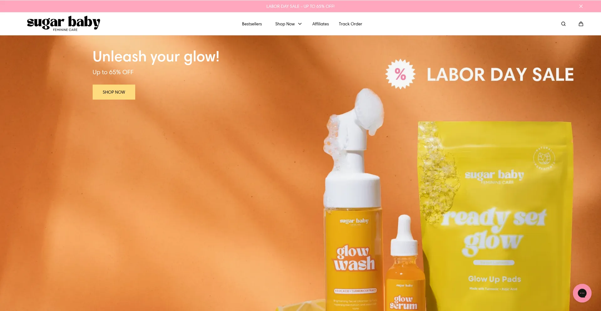 Website screenshot of Sugarbabycare.co