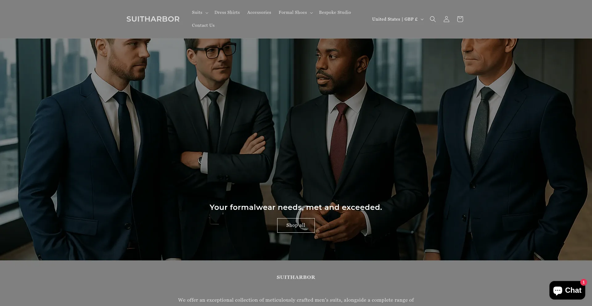 Website screenshot of Suitharbor.com