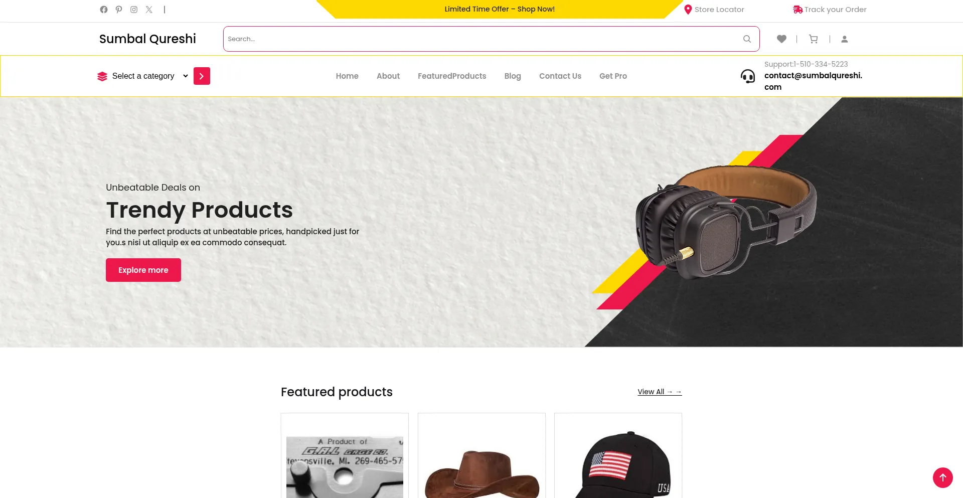 Website screenshot of Sumbalqureshi.com