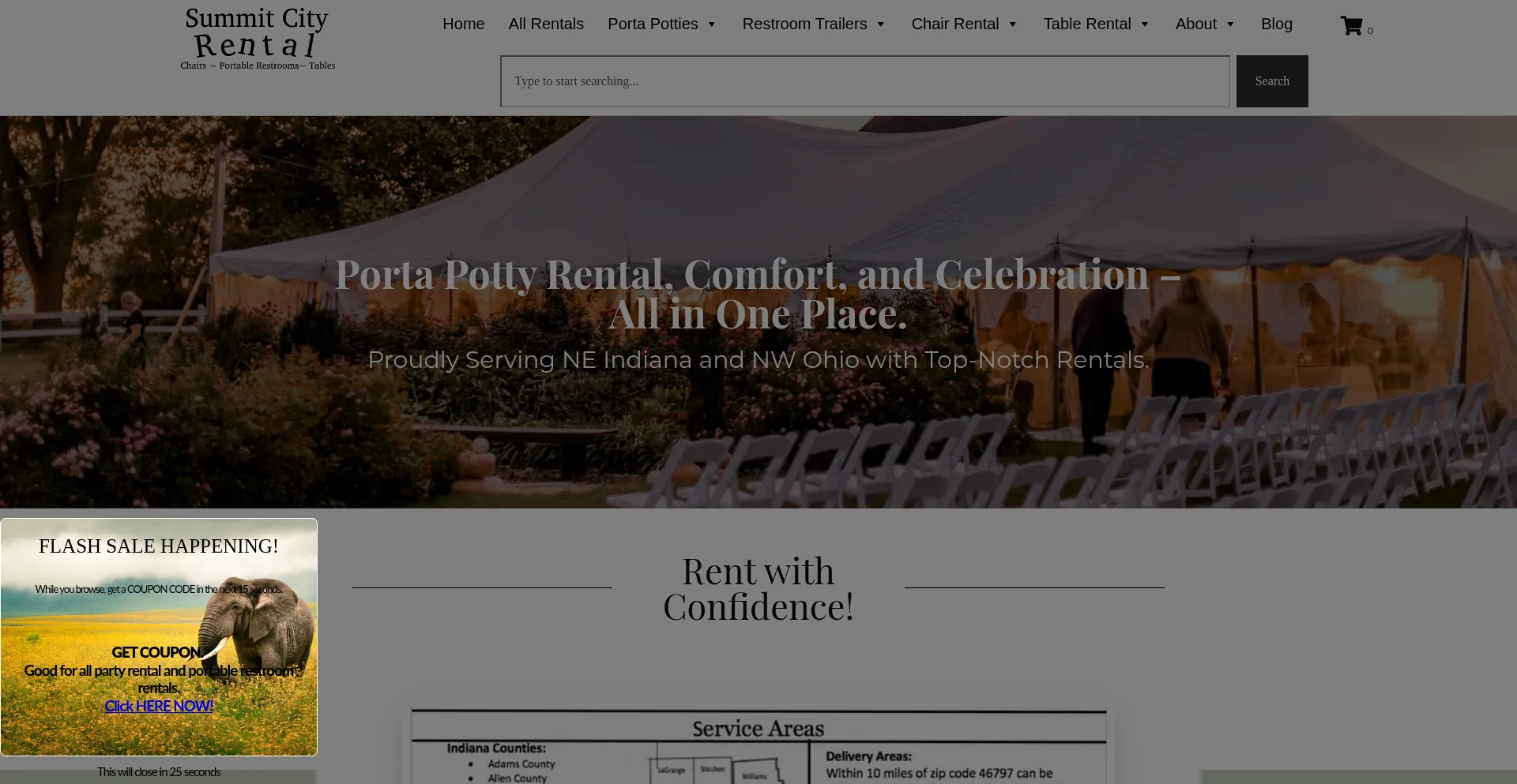 Website screenshot of Summitcityrental.com